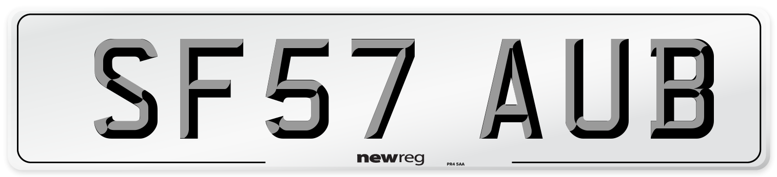 SF57 AUB Number Plate from New Reg